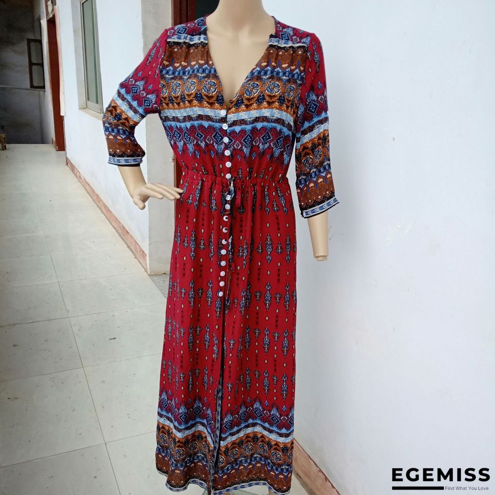 Bohemian Print Dress Women's Beach Skirt | EGEMISS