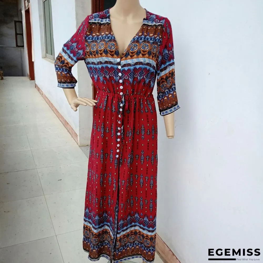 Bohemian Print Dress Women's Beach Skirt | EGEMISS