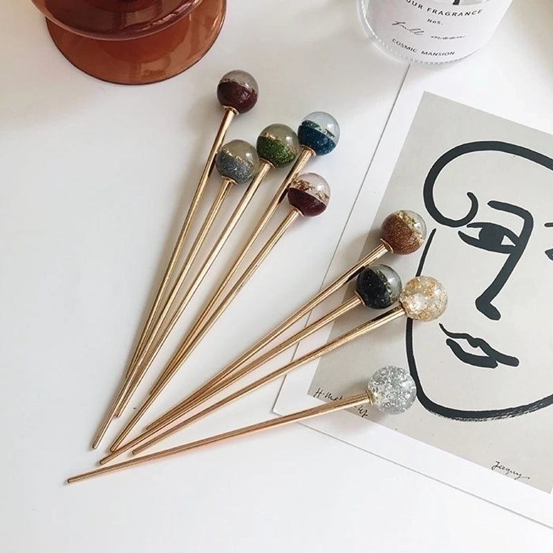 Minimalist Round Metal Plating Hairpin