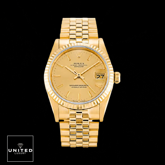 Rolex Datejust 6824 Yellow Gold Dial Replica Black Background