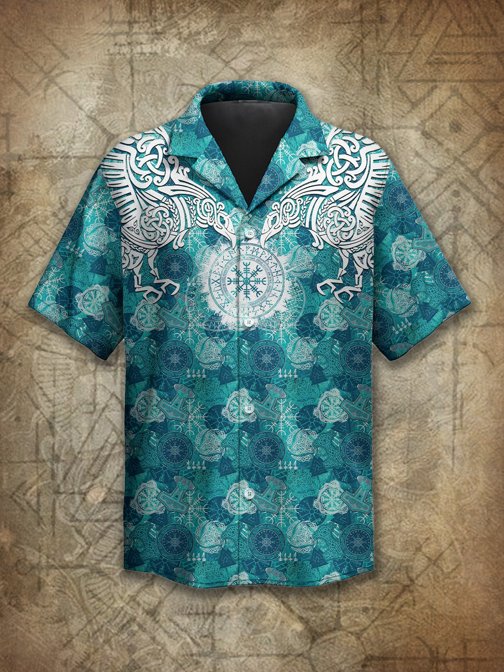 Viking Odin's Wrath Raven Totem Spirit Power Heritage Hawaiian Shirt / Rvogue / Rvogue