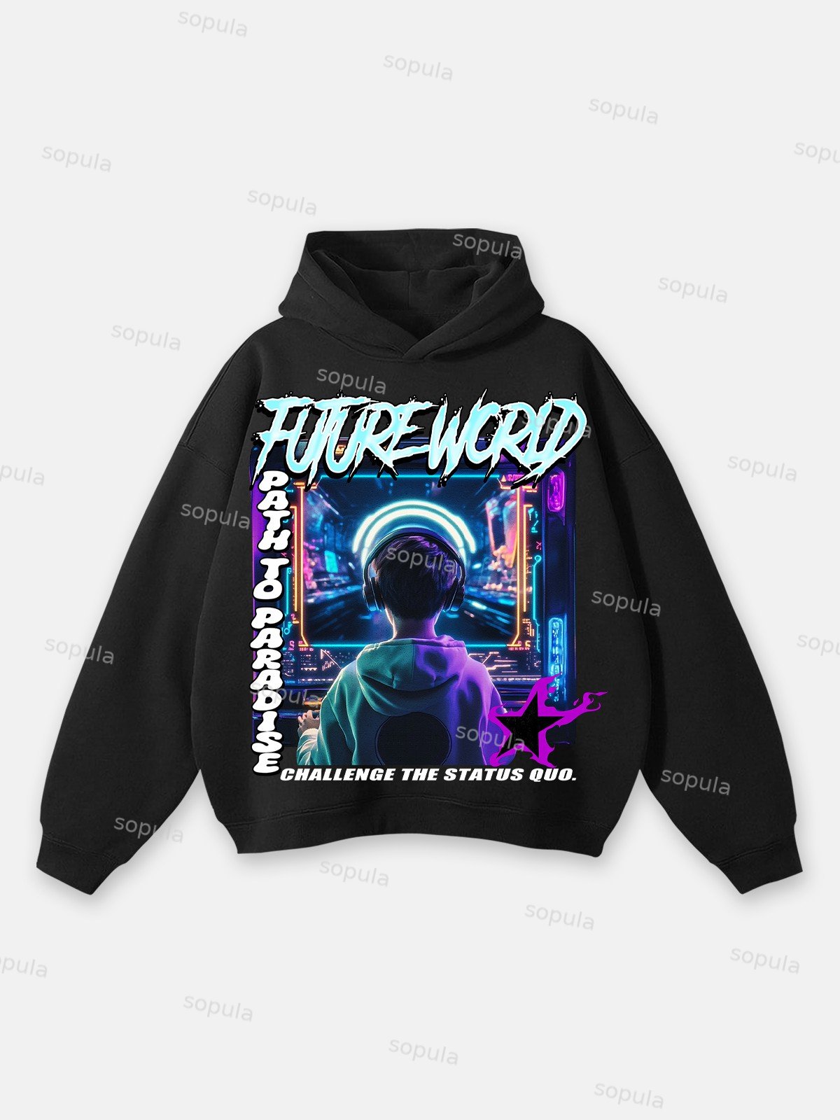 Sopula Y2k Fashion Future World Graphic Hoodie - Sopula｜Premium Graphic Tees & Graphic Clothing