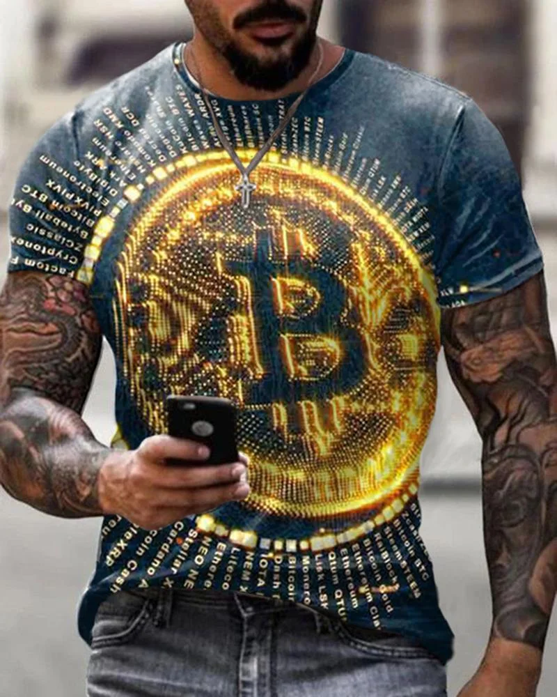 Men Print Casual T-shirts-12
