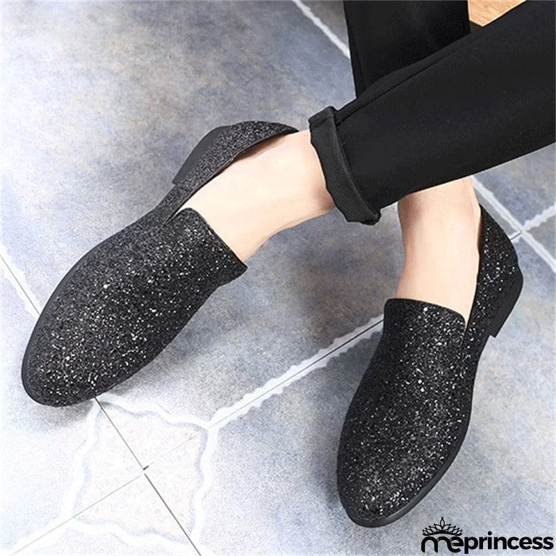 Men's Fashion Glitter Party Dress Shoes