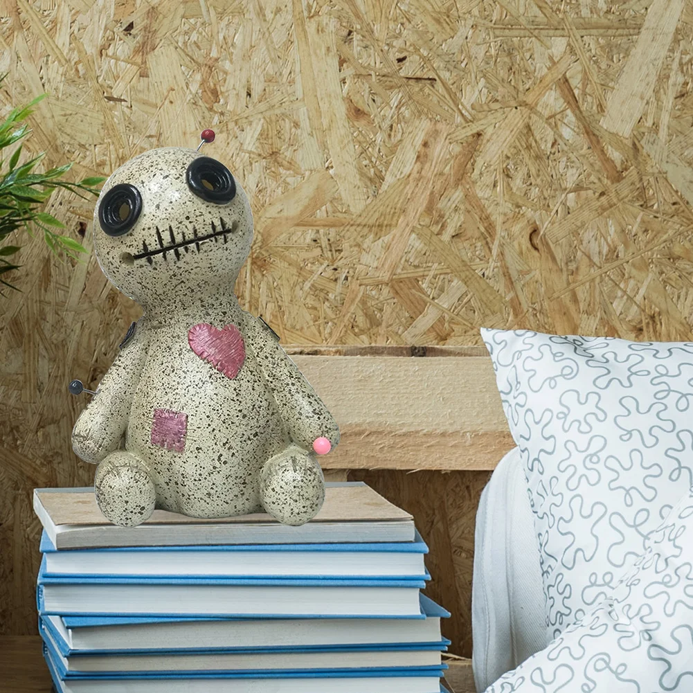 Cartoon Sprayable Voodoo Doll Incense Burner Resin Cursed Dolls Prop (A)