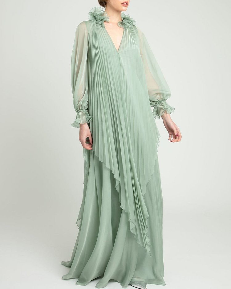 ruffled chiffon loose dress