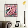 >SALE<5D DIY Partial Special Shaped Drill Diamond Painting Kit Pink Swan Decor 40x40cm