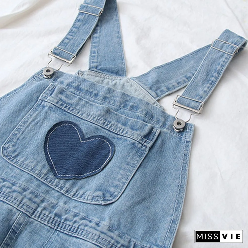 Love Heart Pocket Denim Overall