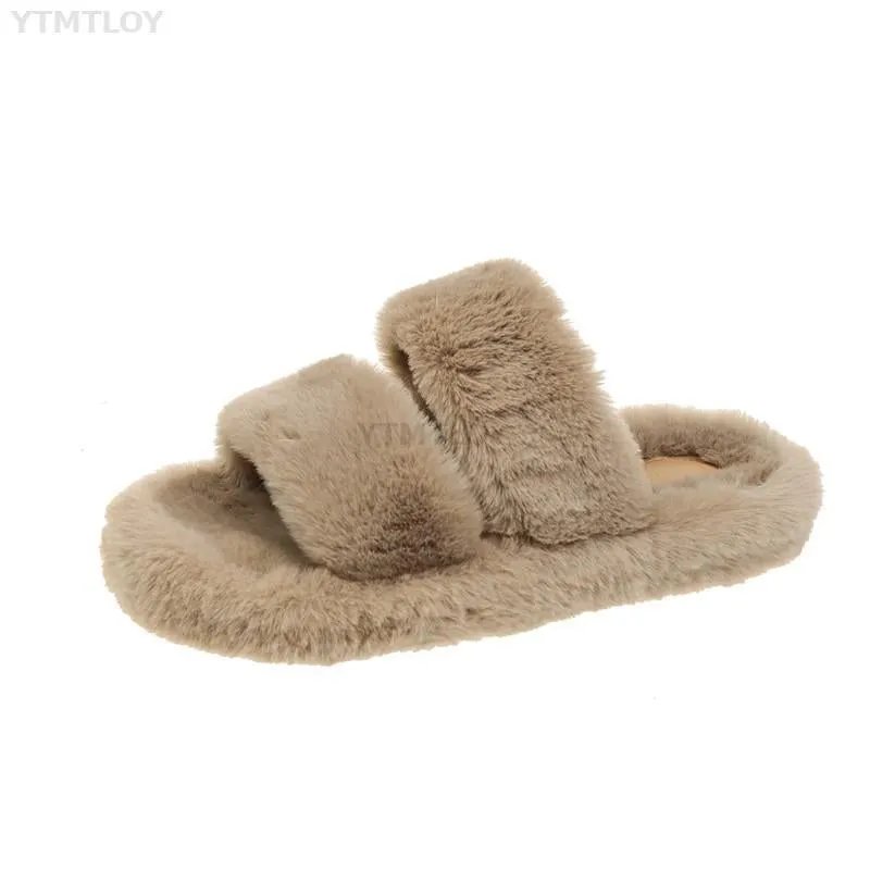 Fur Shoes Flock Womens Slippers Fashion Plush Flat 2022 Luxury Rubber Basic Ytmtloy Winter Indoor Flat With Zapatillas Mujer