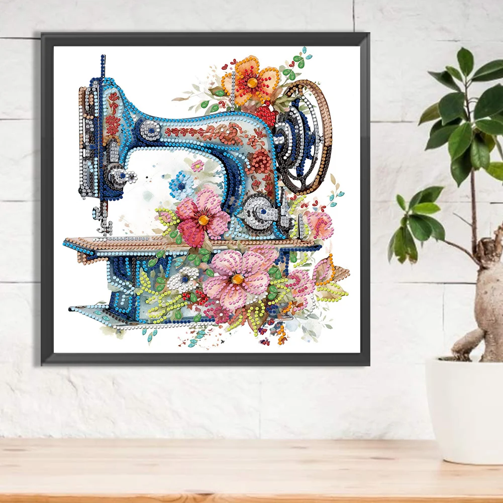 Diamond Painting - Partial Special Shaped Drill - Sewing Machine(Canvas|30*30cm)