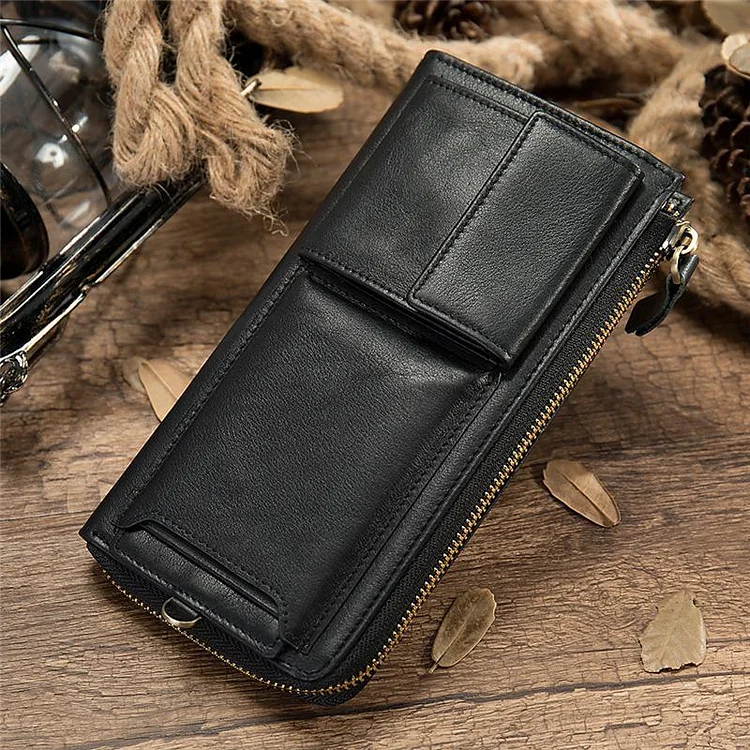 Casual Style Card Slot Currency Pocket Magnetic Closure Soft Leather Wallet