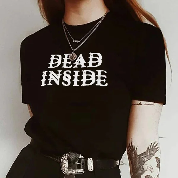 Dead Inside Printing Women's T-shirt -  