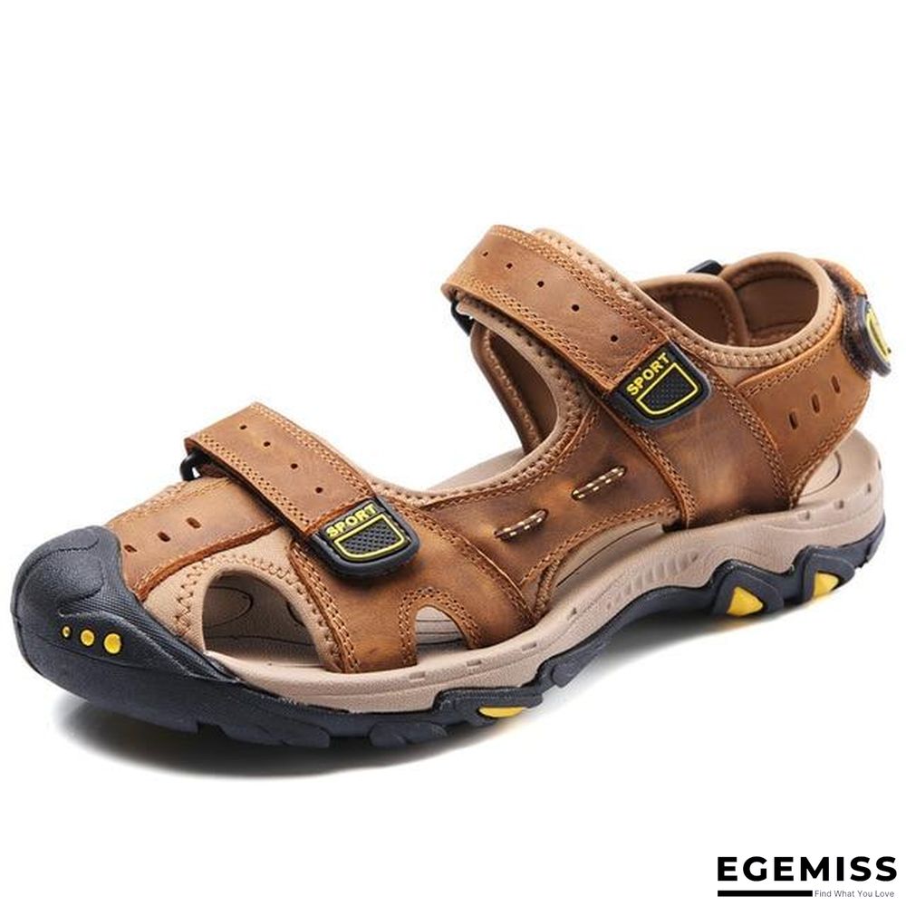 Men Genuine Leather Sandals Beach Outdoor Sandals | EGEMISS