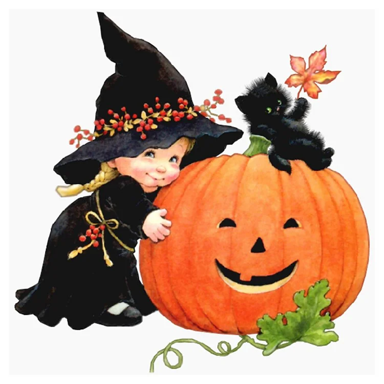 Halloween Pumpkin - Full Round Drill Diamond Painting - 30x30cm(Canvas)