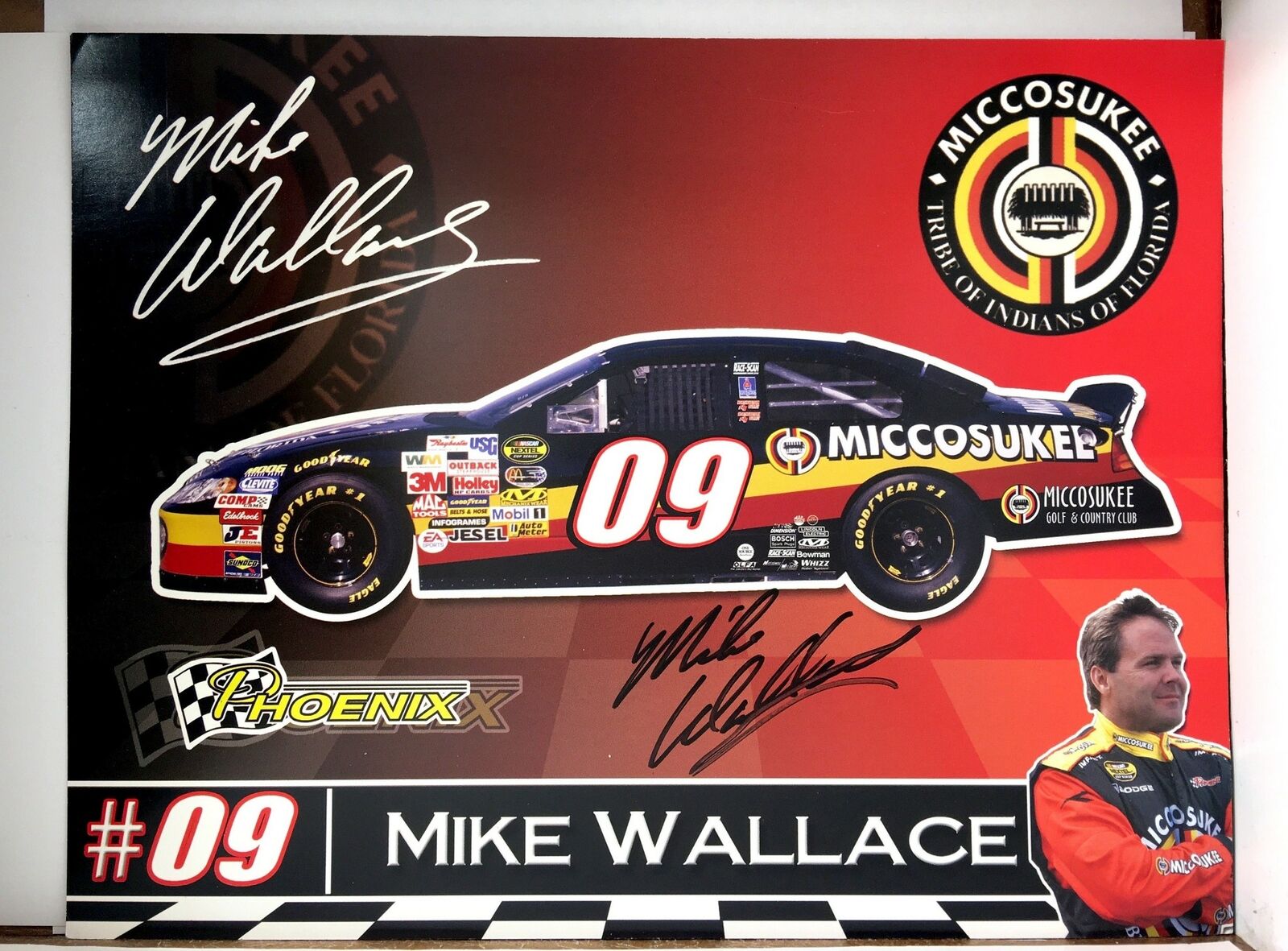 Mike Wallace Signed 8.5x11 Photo Poster painting Promo Hero Card Postcard NASCAR  SHIP Auto