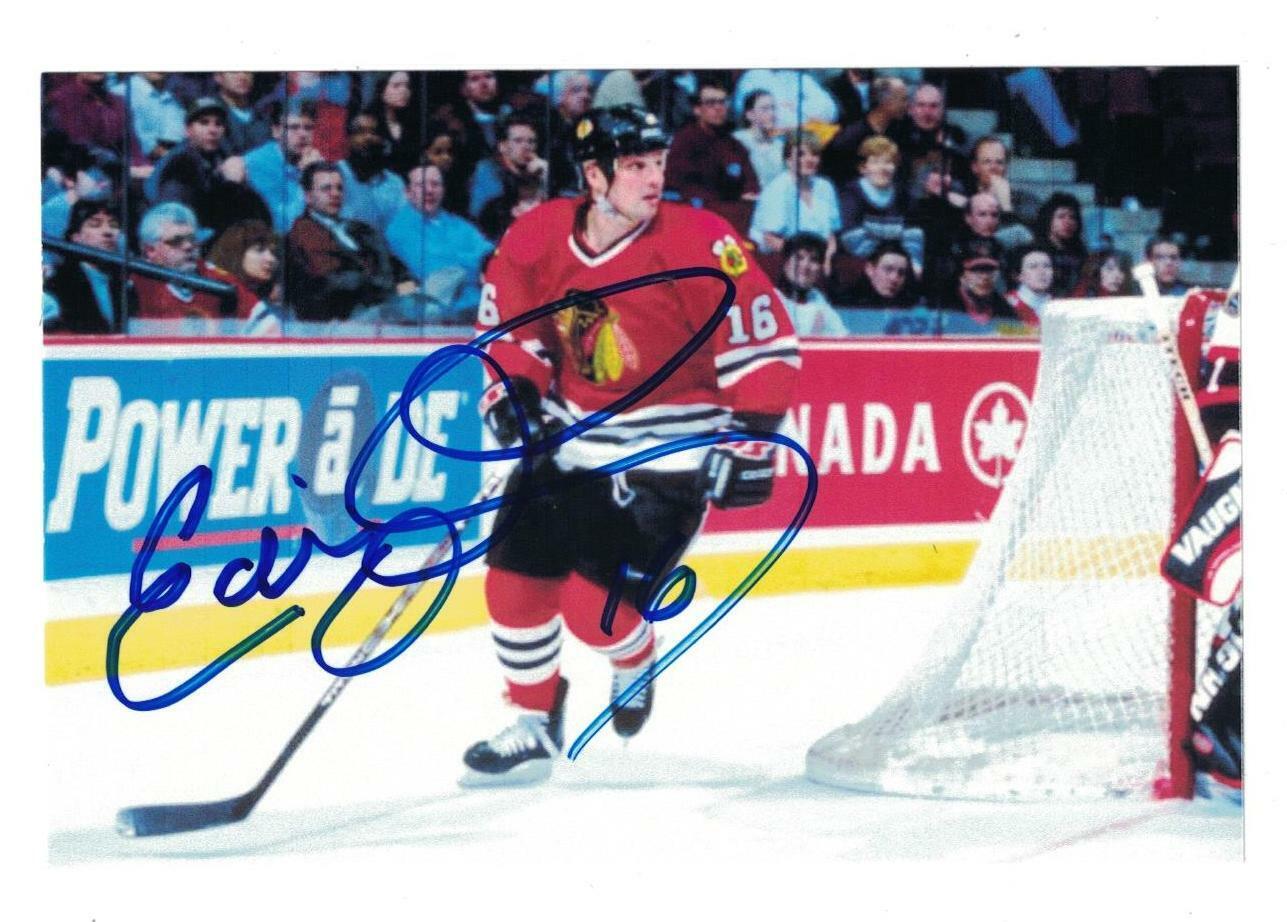 Eddie Olczyk Signed Autographed 4x6 Photo Poster painting Chicago Blackhawks