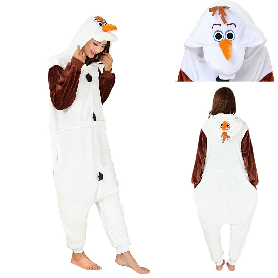 Frozen Olaf Snowman Adult Kigurumi Onesies Pajamas Costume-Pajamasbuy