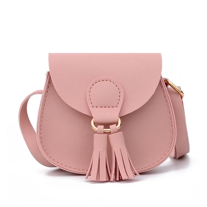 Women’s Mini Pu Leather Solid Color Fashion Round Magnetic Buckle Crossbody Bag