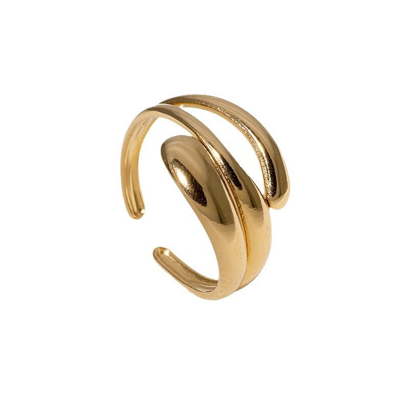 Open Ring Minimalist Stripe Geometric Stainless Steel Electroplating Rings