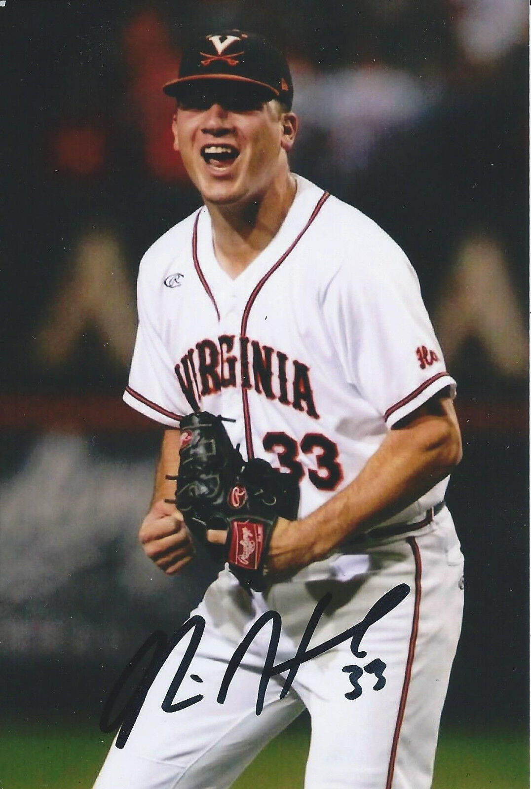 Nick Howard Signed 4x6 Photo Poster painting Virginia Cavaliers Reds 2014 College World Series