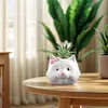 [US Local Warehouse] Cat Ceramic Succulent Pot Bonsai Container Resin with Drain Hole for Home Office