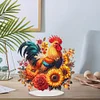 (US Only)Acrylic 2D Flat Chicken Sunflower DIY Table Top Diamond Painting Ornament Kits
