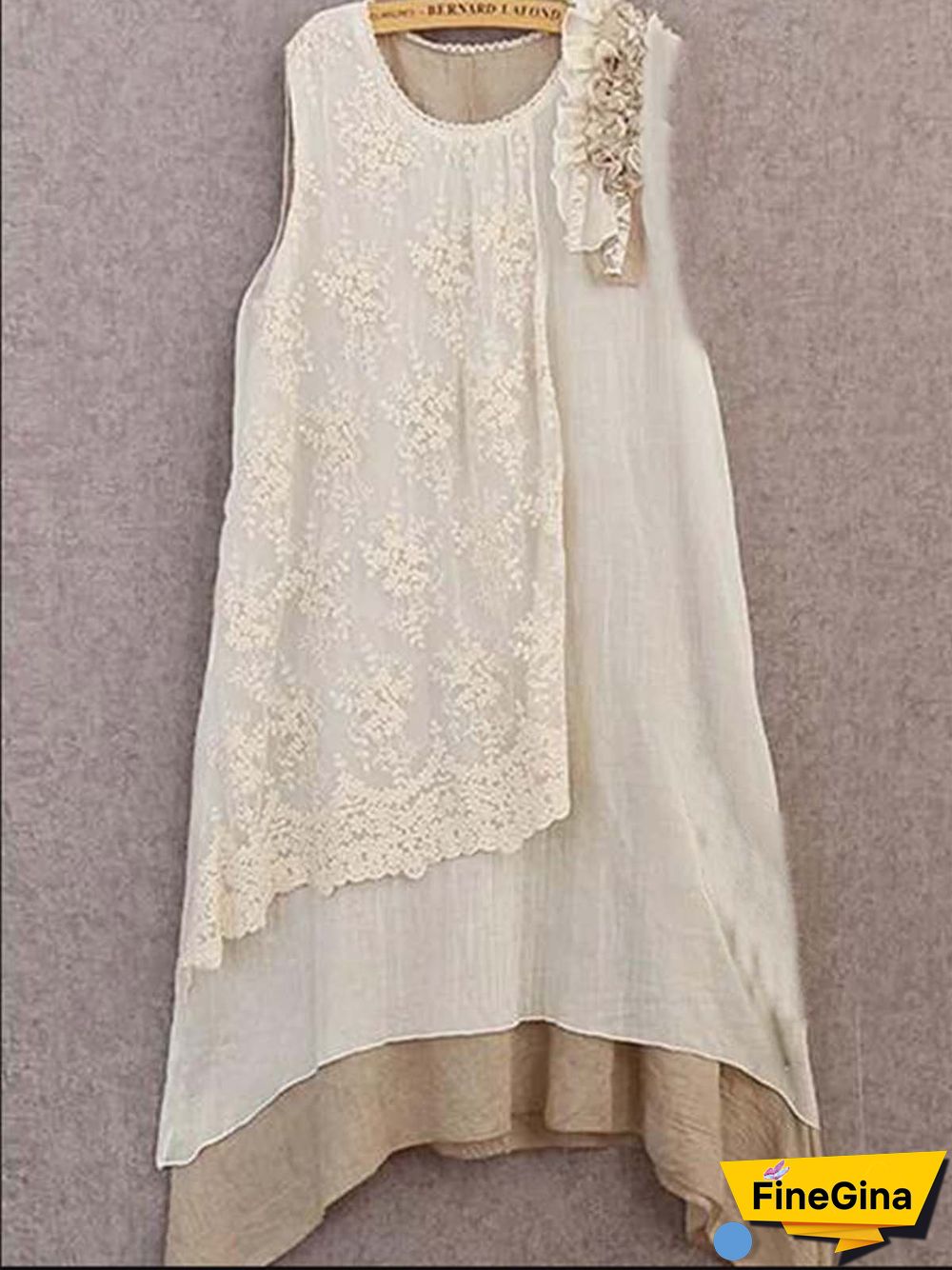 Women Sleeveless A-Line Patchwork Women Casual Summer Weaving Dress