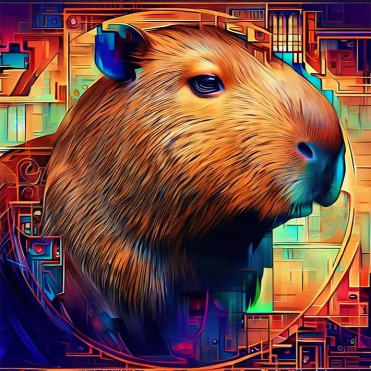 Capybara 30*30CM (Canvas) Full Round Drill Diamond Painting gbfke