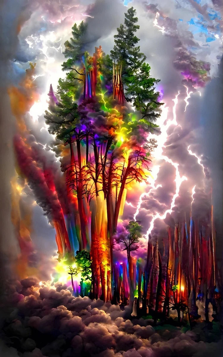 Color Tree Lightning - Customized AB Drill Diamond Painting gbfke