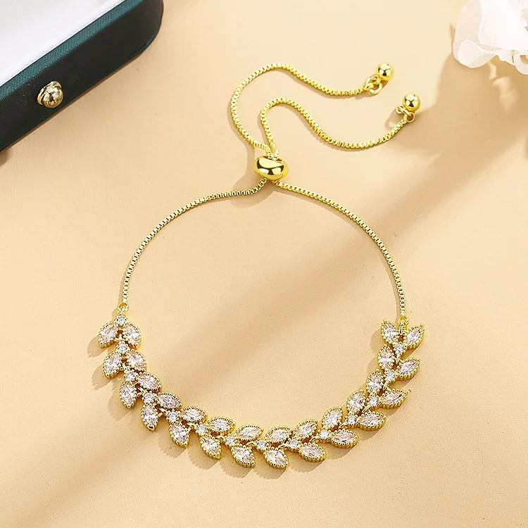 Full Diamond Zircon Wheat Ear Bracelet For Women