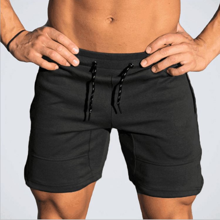 Straight Lace-Up Plain Casual Men's Shorts