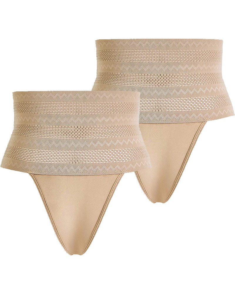 Women's High Waist Shaping Thong Breathable Tummy Control  Shapewear Panty
