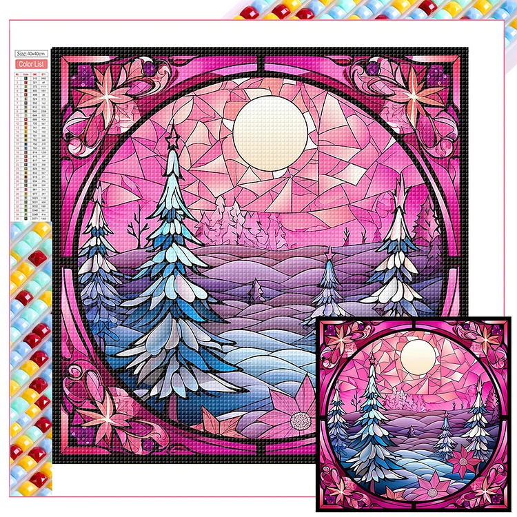 Aurora Borealis Stained Glass Diamond Painting Kit Paint With Diamonds