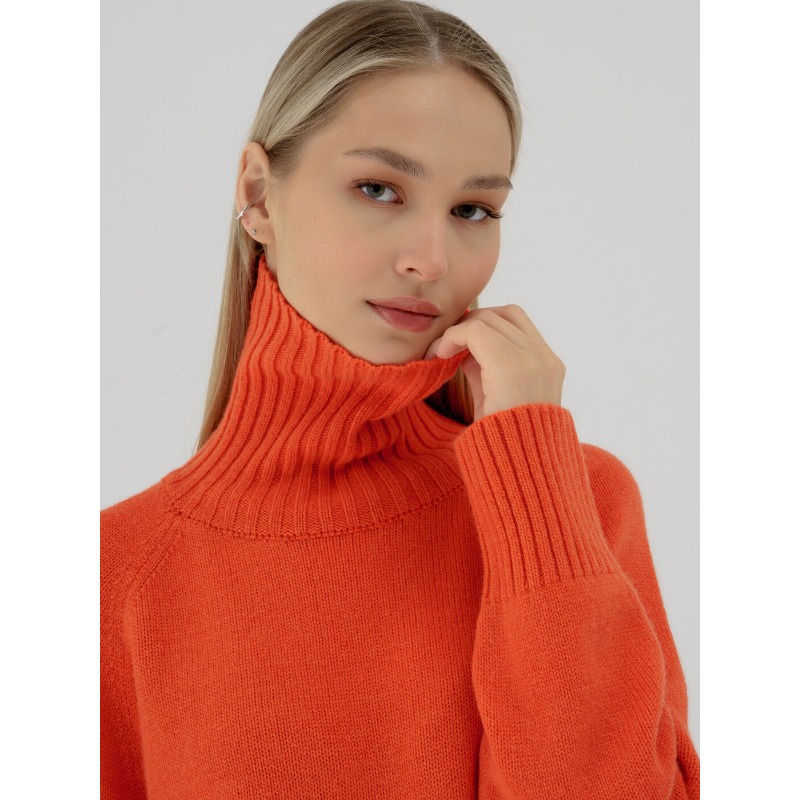 Ootddress Solid Loose Long Sleeve Turtleneck For Women Pullover High Street Slim Elegant Patchwork Sweater Top Oversized Sweater New