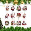 (US Local)12Pcs Christmas Diamond Painting Keychain Rhinestone Painting Keychain Pendant