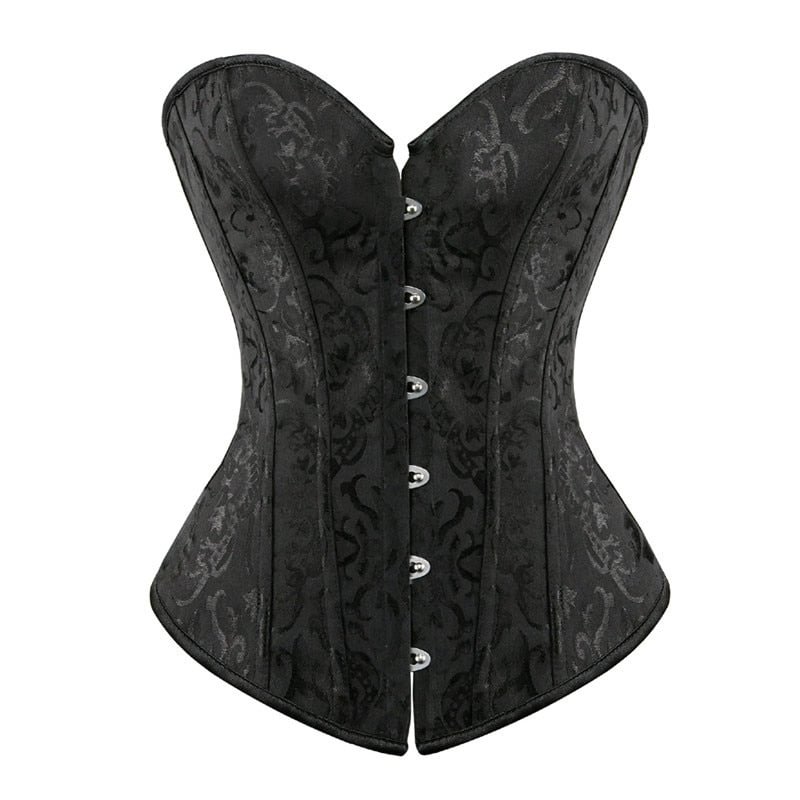 Sapubonva corsets and bustiers for women christmas sexy corselet satin overbust corset brocade vintage green black white cheap