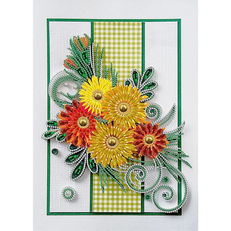 Paper Quilling Gerbera - Partial Special Shaped Drill Diamond Painting - 30x40cm(Canvas)