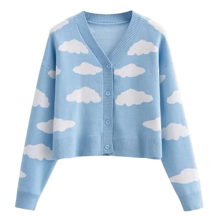Blue Clouds Knit Cardigan
