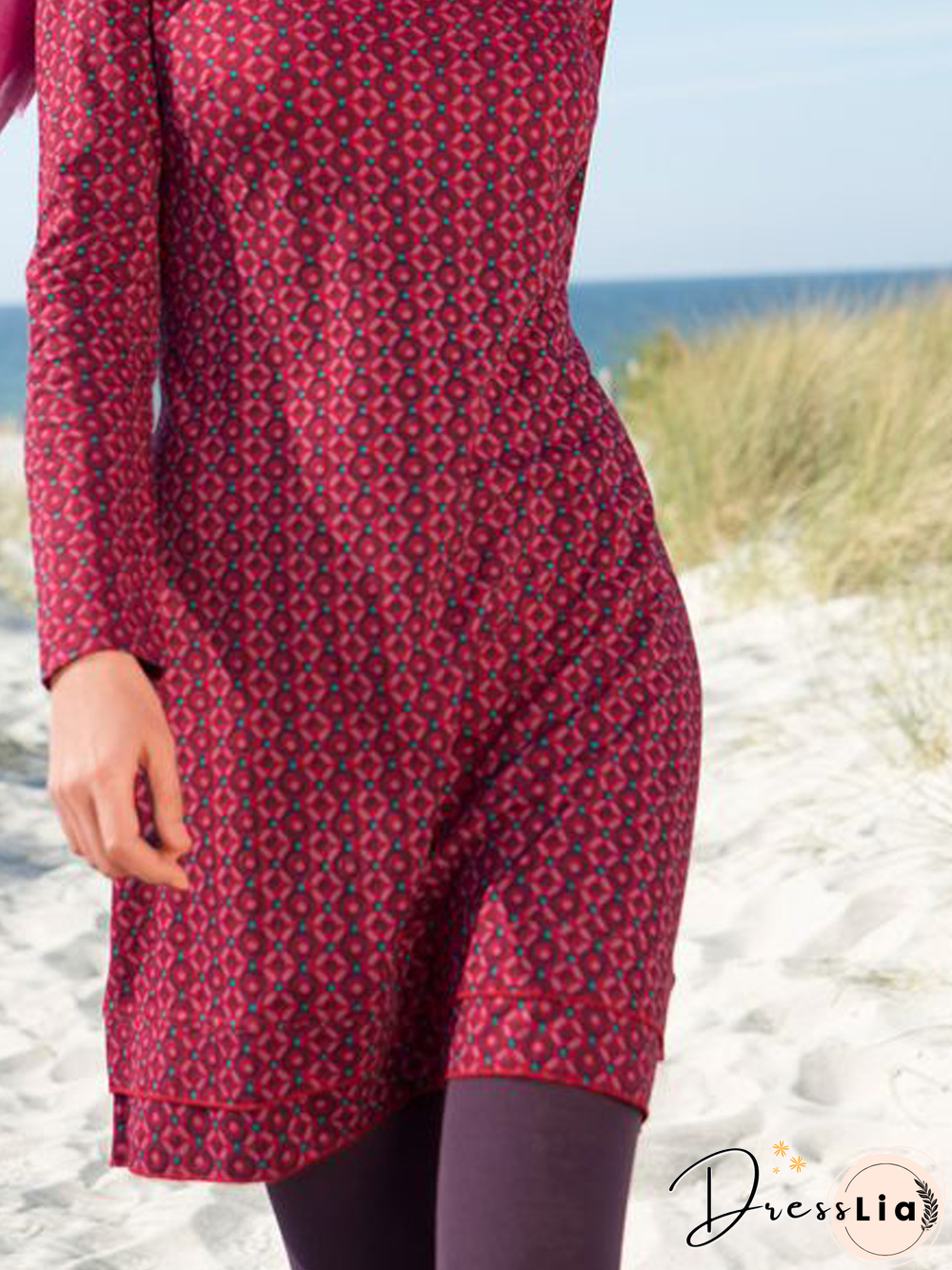Casual Jersey Crew Neck Dresses