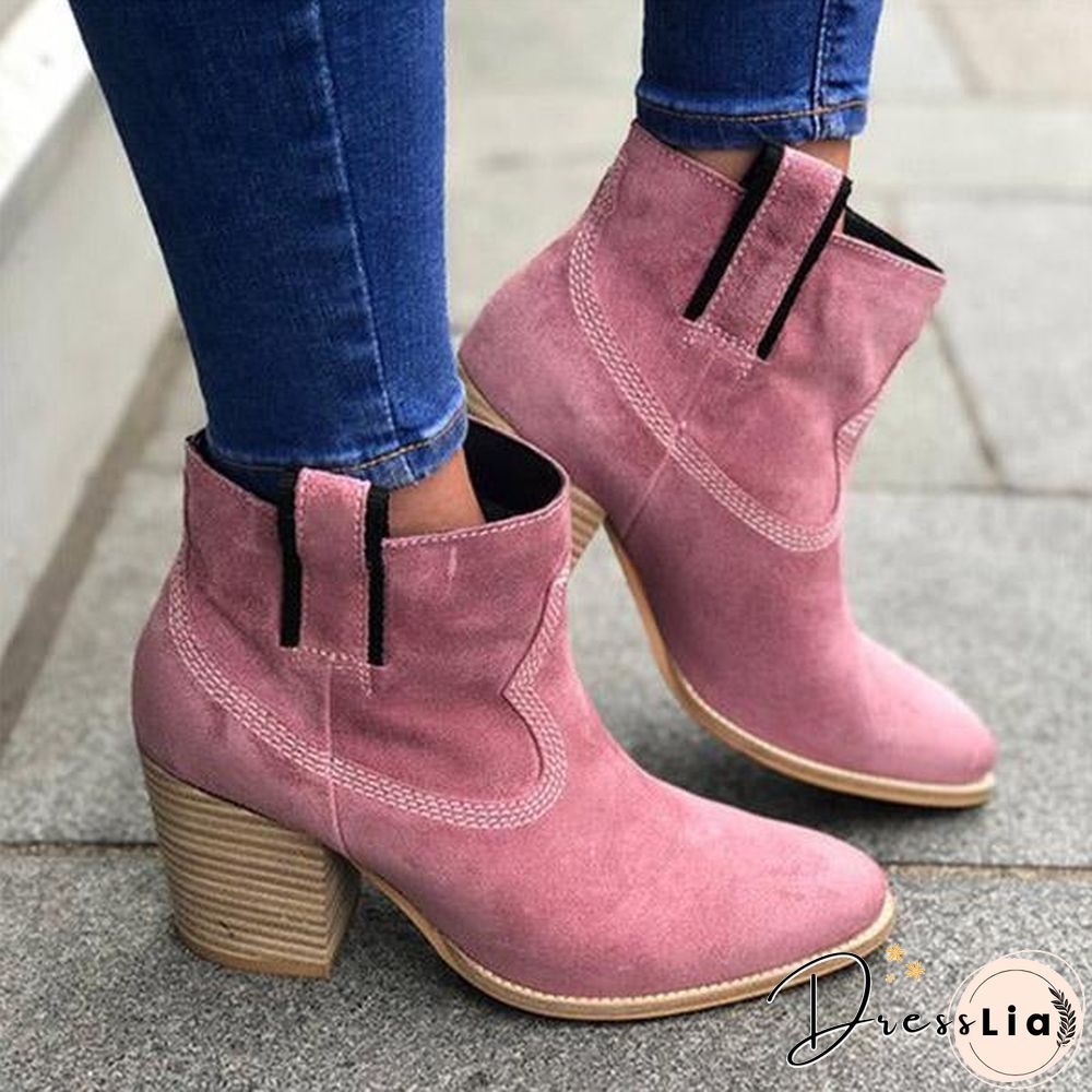 Sweet Middle Chunky Heel Boots