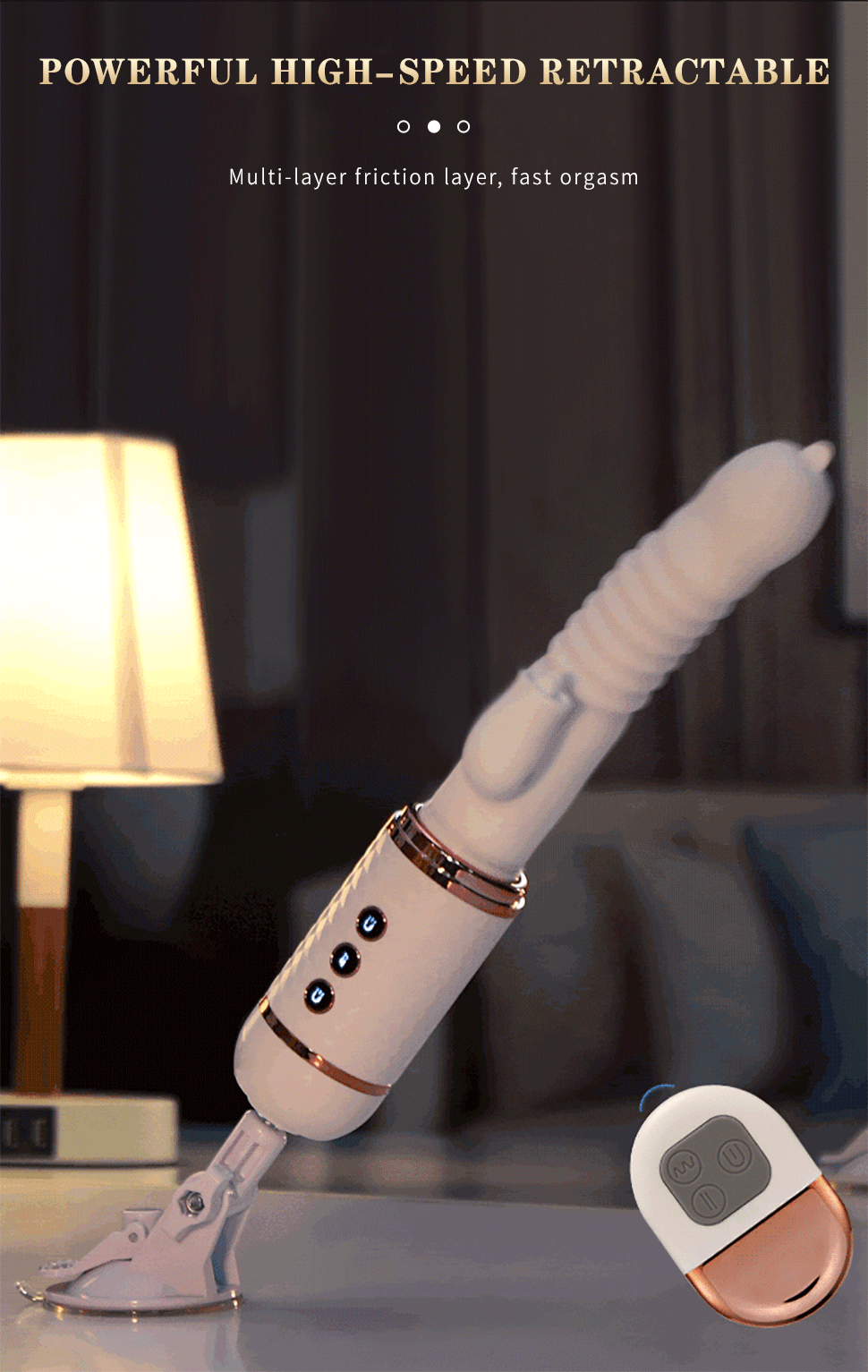 Gun machine telescopic vibration tongue heating remote control hands-free  toy