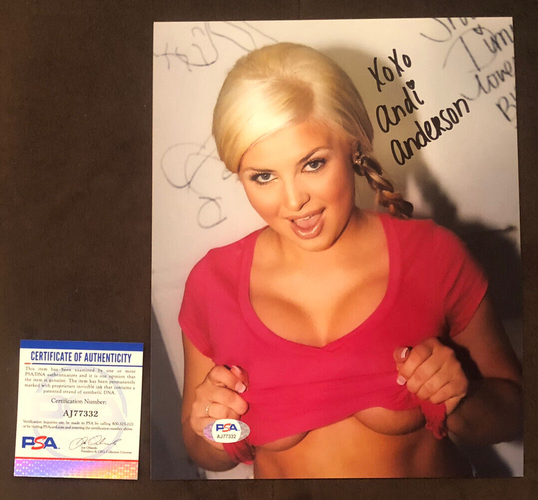 Andi Anderson Adult STAR SIGNED 8X10 Photo Poster painting AUTOGRAPH Sexy Naughty America PSA