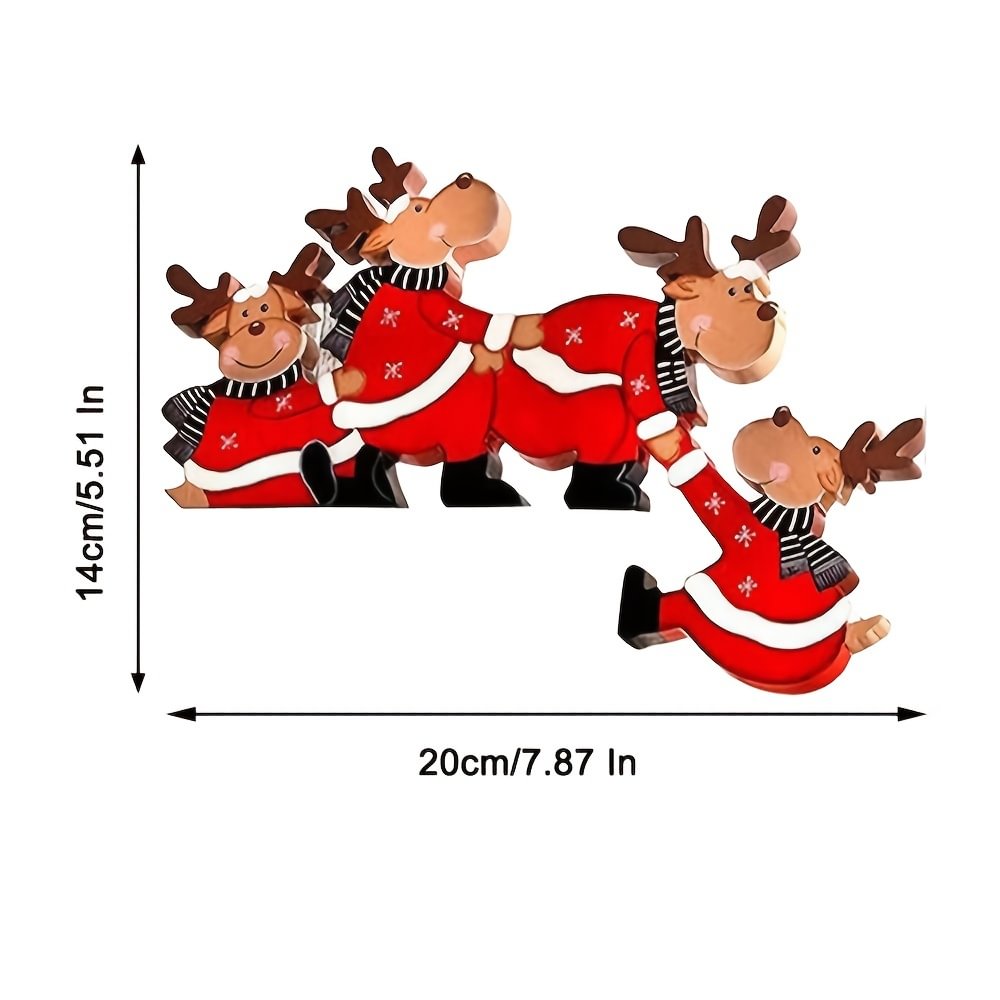 1pc, Christmas Wooden Corner Door Frame Ornament, Scene Decor, Holiday Accessory, Christmas Supplies