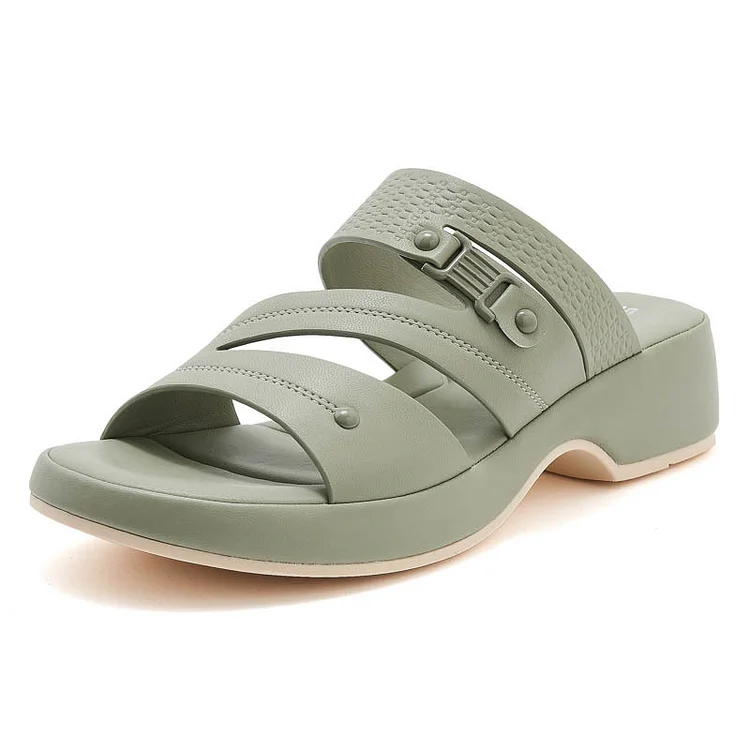 Non-slip Buckle Seaside Beach Wedge plus size Slippers for Women Radinnoo.com