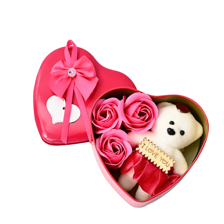 Kettenmachen Rock Mini Bär Rose Ornament Geschenk Dekoration mit Herz Box