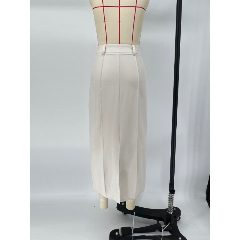 Ootddress Patchwork High Waist Slim Long Skirt Female Solid High Street Elegant Fashion Seamless Vintage White Women's Maxi Skirt
