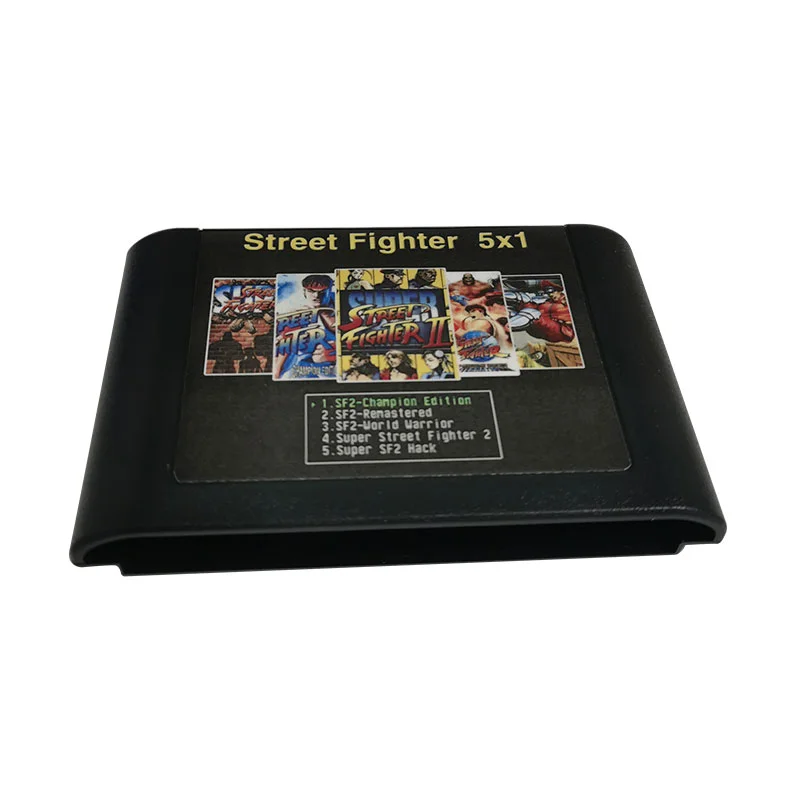 16 Bit Game Cartridge - Street Fighter 5IN1 Classic Collection Genesis/MEGA DRIVE Remix Mulit Cart - Region Free