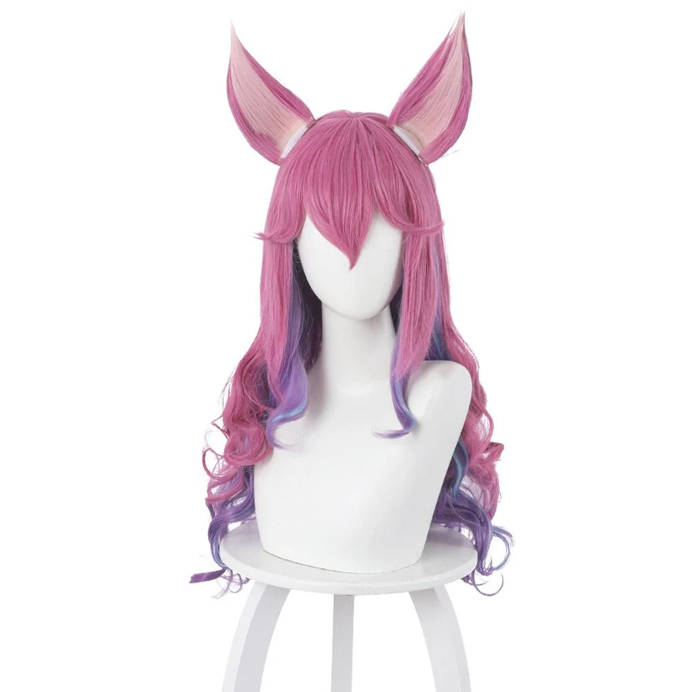 Lol Ahri The Nine Tailed Fox Cosplay Wig With Ears