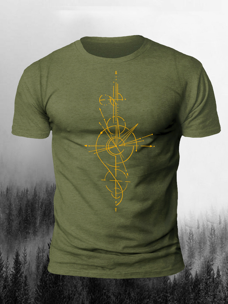 Men's Geometric Abstract Mysterious Print Short Sleeve T-Shirt