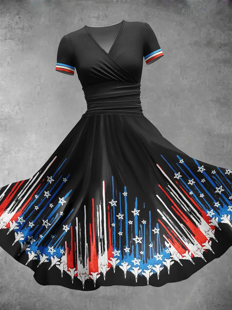Women's American Independence Day Pattern Art Design Print Maxi Dress